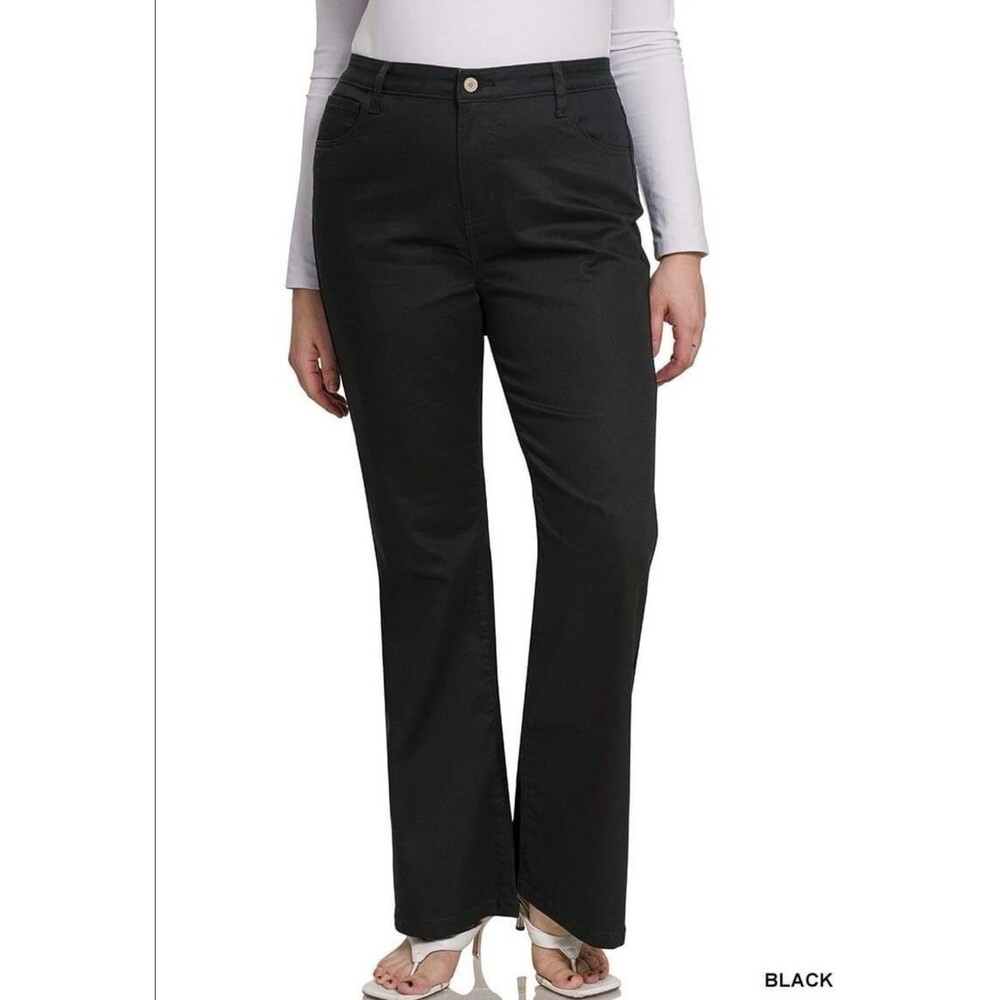 Zenana‎ Women’s Bootcut Denim Pants Jeans 3X 22/24 Black High Rise Flare Leg NWT